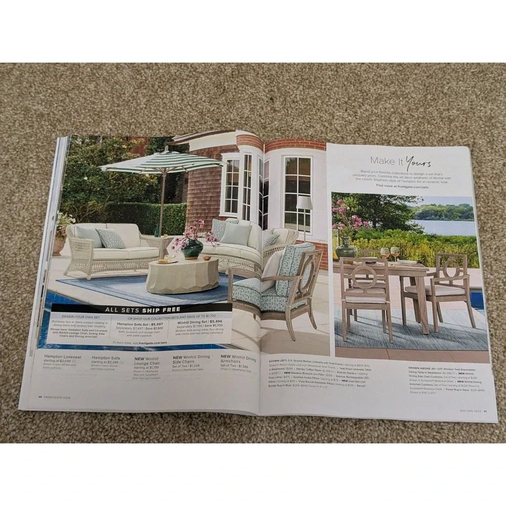 Frontgate Catalog April 2025 Look Book Interior & Outdoor Furniture Decor Design